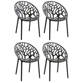 CLP Hope Stapelstuhl 59 x 60 x 80 cm schwarz 4 St.