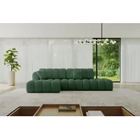 altdecor Ecksofa Cord mit Schlaffunktion 3-Sitzer Grün