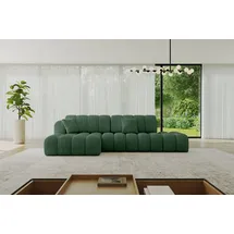 altdecor Ecksofa Cord mit Schlaffunktion 3-Sitzer Grün