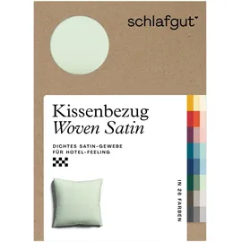 schlafgut Kissenbezug Woven Satin 80 x 80 cm Grün