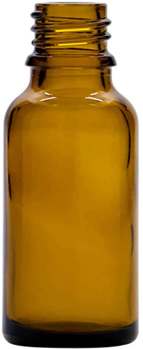 Flacon compte-gouttes médical 20 ml, verre, marron, bouchage: DIN 18