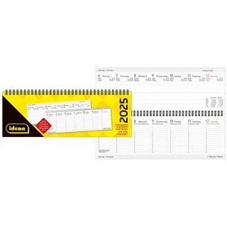 IDENA Tischquerkalender 2025 – 29,8 x 10,5 cm, 1 Woche/2 Seiten,