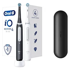 Oral-B iO Series 4 Matt Black + 2. Handstück Quite White + Reiseetui