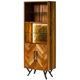 MASSIVMOEBEL24.DE Standregal 70 x 40 x 186 cm Beige