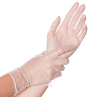 Vinyl-Handschuh, Top-Einweghandschuh, Einmal-Vinylhandschuh, Untersuchungshandschuh, reißfest, gepudert, weiß oder blau, Farbe:weiß, Größe:M