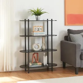 [en.casa] Bücherregal Øvre 108 x 80 x 30 cm Schwarz