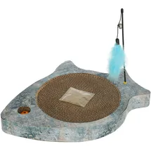Kerbl Pet 80993 Kratzbrett Marie Katzen, Spielball Glöckchen Federn Catnip-Beutel
