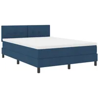 VidaXL Boxspringbett mit Matratze Blau 140x190 cm Stoff