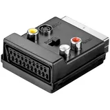 goobay Scart zu Composite Video und S-video Adapter, In/out, mit Scart-durchleitung, Scart-stecker (21-pin) Scartbuchse (21-pin) - 3x Cinch-buchse Mini-din 4-buchse (s-video). Anschluss, Typ Scart-stecker