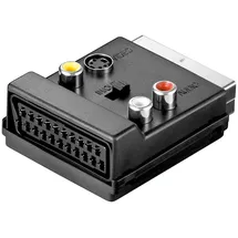 goobay Scart zu Composite Video und S-video Adapter, In/out, mit Scart-durchleitung, Scart-stecker (21-pin) Scartbuchse (21-pin) - 3x Cinch-buchse Mini-din 4-buchse (s-video). Anschluss, Typ Scart-stecker