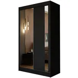 masseno Schwebetürenschrank Grazia 120 x 216 x 61 cm Schwarz