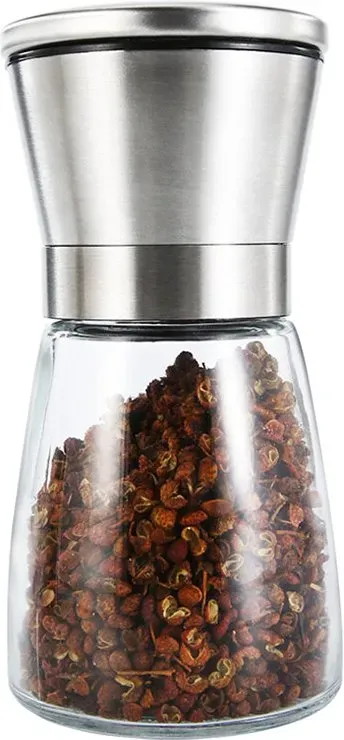 Maxcook Grinder 304 Edelstahl Pfeffer Manuelle Mahlflasche Schwarzer Pfeffer Pulver Sichuan Pfefferkorn Gewürzflasche Kleine Größe MCPJ026