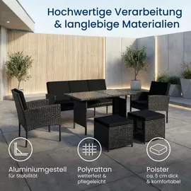 home collective Gartenmöbel Set 7-Sitzer Loungeset schwarz