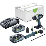 Festool TPC 18/4 I-Basic Akku Schlagbohrschrauber 18 V 75 Nm + 2x Akku 8,0 Ah + Schnellladegerät + Systainer