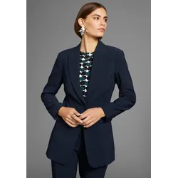 Longblazer HECHTER PARIS Gr. 36, blau (navy) Damen Blazer ohne Kragen- NEUE KOLLEKTION