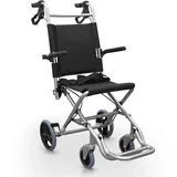 quirumed Faltrollstuhl für zu Hause Aluminium leicht klappbare Armlehnen klappbare Fußstützen bis 120 kg