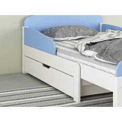 Bettschubkasten LÜTTENHÜTT "Barne", weiß, B:130cm H:19,4cm T:61,2cm, Massivholz, Schubladen, Aus massiver Kiefer, FSC-zertifiziert