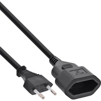 InLine Euro-Verlängerung, Eurostecker an Eurokupplung, schwarz, 5m