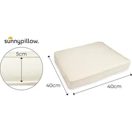 sunnypillow Sitzkissen 40 x 40 x 5 cm beige 4-tlg.