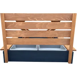 AMBIA GARDEN Sandkasten Anthrazit Braun, Holz, Hemlocktanne, 114.5x58.5x91.5 cm, FSC 100%, hoher Rand, Sitzfläche, Outdoor Spielzeug, Sandkästen
