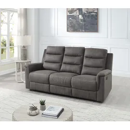 Atlantic Home Collection 3-Sitzer "Cliff mit 2 Relaxfunktionen", grau, B:198cm H:104cm T:96cm, 100% PES, ATLANTIC HOME COLLECTION, Sofas, Federkern und Becherhaltern in klappbarer Mittelkonsole, Topseller
