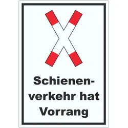 Aufkleber Vorrang Schienenverkehr A7 (74x105mm)