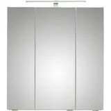 Spiegelschrank SAPHIR "Quickset 857 Badschrank, 3 Spiegeltüren, 6 Einlegeböden, 65 cm breit", weiß, B:65cm H:70cm T:16cm, Glas, Spanplatte, Schränke, inkl. LED-Beleuchtung, Türdämpfer, Schalter-/Steckdosenkombination