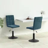 vidaXL Esszimmerstühle 2 Stk. Drehbar Blau Samt