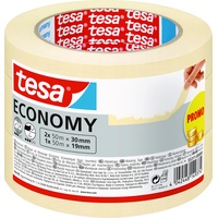 Tesa tesa, Klebeband, 3x Malerband ECONOMY Abdeckband, Dreierpack (19 mm, 3 Stück)