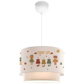 lux.pro Kinder-Hängeleuchte Lurgan mit Tierfiguren mit Kleidern-Motiv Weiß