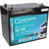 Quality Batteries Q-Batteries Lithium Akku 12-75 12,8V 75Ah 960Wh LiFePO4 Batterie mit Bluetooth