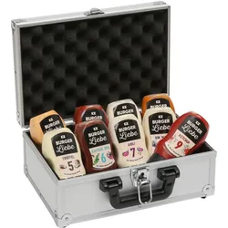 BURGER LIEBE - Geschenkset mit 9 Burgersaucen - Inkl. Transportkoffer