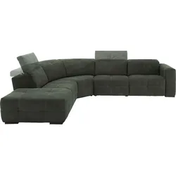 Ecksofa EGOITALIANO "Sauvanne", grau (smoke), B:300cm H:100cm T:274cm, Luxus-Micofaser Lederoptik (100% Polyester) ist ein neues technisches Gewebe mit einem visuellen und taktilen Aspekt, der dem Nubuk sehr nahe kommt, mit innovativen Eigenschaften. Seine außerordentliche Weichheit kommt von einem exklusiven Produktionsprozess, der Unreinheiten und Unregelmäßigkeiten beseitigt. Das Ergebnis ist eine bemerkenswert samtige Faser, die durch das Vorhandensein von Körnern verstärkt wird. Von der einfarbigen Eleganz der warmen Farben und der Vielfalt an trendigen Farben, die es zu seiner eigenen Stärke und Persönlichkeit machen., Sofas, wahlweise mit elektrischer Relaxfunktion, Kopfteilverstellung