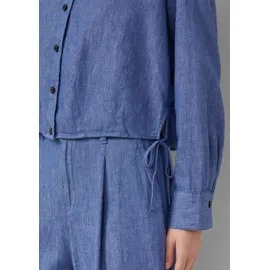 s.Oliver Blusenshirt aus Leinenmix mit Schleifendetail - blau - 40