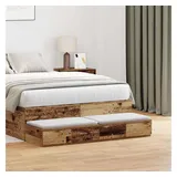 vidaXL Bettschubladen Altholz 120x36,5x16,5 cm Holzwerkstoff
