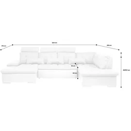 MID.YOU Wohnlandschaft Kunstleder 3-Sitzer Beige/Braun