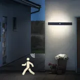 ANKBOY 80CM Aussenlampe mit Bewegungsmelder Lange Wandleuchte Aussen mit Bewegungsmelder Wasserdicht Villa Außenwandleuchten LED Aussenleuchte Ausenbeleutung Hauswand 4000K Neutrales Licht