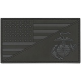 US Marines All Black USMC USA American Flag Semper Fidelis ACU Dark Subdued Morale PVC Rubber Hook