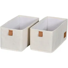 LOVE !T STORE !T Aufbewahrungsbox 30 x 15 x 15 cm 2-tlg. beige