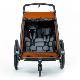 Cube Kinderanhänger Double CMPT X Actionteam grau/orange 2026