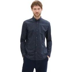 Langarmhemd »POPLIN«, mit Streifenmuster, Gr. XXL - N-Gr, navy white minimal design, , 83527601-XXL N-Gr