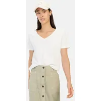 CAMEL ACTIVE T-Shirt mit V-Ausschnitt aus reiner Baumwolle Weiß,