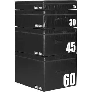 GORILLA SPORTS® Plyo Box - 60/45/30/15cm, Einzeln/Set (150cm), Soft mit Füllung aus Schaumstoff - Jump Box, Sprungbox, Sprungkasten, Plyometrisches Training, Sprungkrafttraining