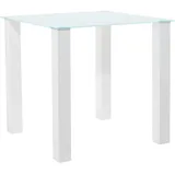 P & B Esstisch Norma, Weiß, Glas, Holzwerkstoff, rechteckig, eckig, 80x76x80 cm, gastro- und objekttauglich, Esszimmer, Tische, Esstische, Glastische