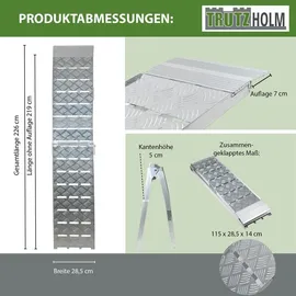 Trutzholm Auffahrrampe 226 cm 1360 kg klappbar Aluminium profiliert silber 2 St.