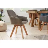 riess-ambiente Polsterstuhl LIVORNO vintage taupe / natur (Einzelartikel, 1 St), Esszimmer · Microfaser · Armlehne · 180° drehbar grau
