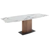 ac angel cerda Ausziehtisch 160 x 76 x 100 cm Walnuss/Weiß/Schwarz