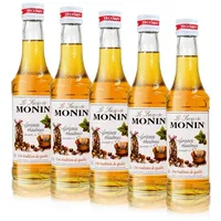 5x Monin Geröstete Haselnuss Sirup, 250 ml Flasche - für Cocktails, zum Kaffee