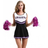 Damen-Cheerleader-Kostü , Damen-Schule, Musikparty, Halloween, Cheerleader-Kostü , Kostü , Uniform-Outfit