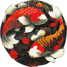 Wash+Dry Koi Couple 90 x 90 cm Bunt